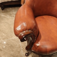 Canapé de salon rétro américain de luxe, fauteuil de salon, cadre en bois massif sculpté, fauteuil à dossier haut, pour salon et chambre à coucher