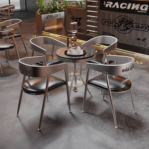 Conjunto de Mesa y Sillas de Hierro Estilo Industrial para Restaurante, Cafetería, Tienda de Postres, <span class=keywords><strong>Bar</strong></span>, Comercial, Arte en Hierro - Product Image 3