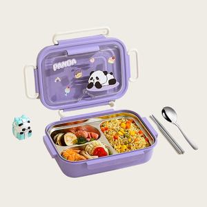 กระเป๋าใส่อาหารกลางวันลายการ์ตูนคาปิบาร่าแบบขายส่ง กล่องข้าวเบนโตะ กล่องข้าวสแตนเลสเก็บความร้อนสำหรับเด็ก ลายคาปิบาร่า - Product Image 6