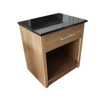 Meubles de chambre d'hôtel sur mesure, Table de nuit en bois marron, Table de chevet en marbre