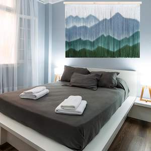 Personnaliser la décoration murale Boho extra large Grand macramé Tenture murale moderne 100% coton à bas prix - Product Image 4