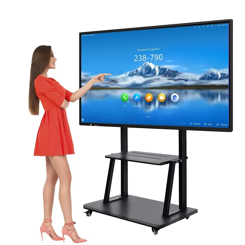 55/65/75/86/100 inch finger multi touch screen smart lcd display classroom electronic digital interactive whiteboard