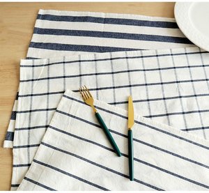 Strofinaccio da cucina in cotone a righe <span class=keywords><strong>blu</strong></span> e bianche, super assorbente, 15,7*23,6 pollici, resistente panno per la pulizia della cucina. - Product Image 5