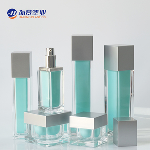 Square Jar High Grade Cosmetic Packaging 10g 15g 30g 50g Black Square Acrylic Plastic Cream Container Jar