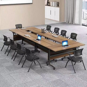 Bàn hội nghị gấp hiện đại kết hợp bàn ghế đơn giản đa chức năng Bàn Đào tạo nối dài Bàn di chuyển - Product Image 3
