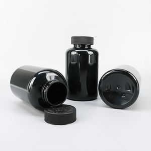 Flacon de médicament noir 250cc en plastique noir, flacon en PET, pot vide pour pilules, flacons pour capsules avec bouchon à sécurité enfant - Product Image 3