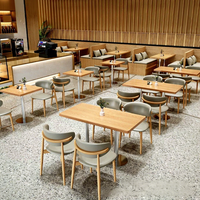 Ensemble table et chaises commercial moderne et minimaliste, tables carrées, pour restaurants coréens BBQ Mala Tang, banquettes de salle à manger, salons de thé et de desserts
