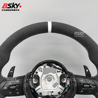 Volant en cuir suédé et fibre de carbone amélioré, compatible avec BMW F36 F30 F10 F15 F20 F22 F35 F18 F45M3 M5 E46 E87 E70 E90 E91
