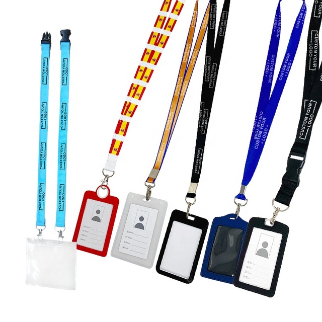 Clear Plastic Vertical Name Tags Badge Id Card Holders Custom Logo Retractable Work Id Badge Id Card With Lanyard
