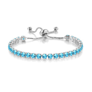<span class=keywords><strong>Bracciale</strong></span> Tennis Regolabile da 4MM Personalizzato Placcato Oro 14k 18k con Charm Italiano in Zirconia Cubica Argento Turchese <span class=keywords><strong>Rosa</strong></span> per Uomo e <span class=keywords><strong>Donna</strong></span> - Product Image 2