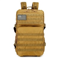 Mochila Táctica Oxford de Alta Calidad 45L con Bolsa Molle, Mochila de Asalto para Camping y Senderismo, Transpirable, Duradera y con Cremallera