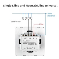 Interrupteur sans neutre WiFi Tuya Smart Life APP Interrupteur d'éclairage à commande 2 voies Standard EU UK Commutateur d'hôtel à domicile sans fil