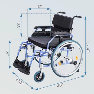 Kursi roda domestik ringan Flip punggung dapat dilepas lengan penuh/ayunan kaki kursi roda manual hitam untuk para penyandang cacat - Product Image 2