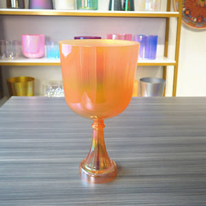 HF Alchemy Citrine Frosting Crystal Singing Holy Grial <span class=keywords><strong>Bowl</strong></span> para la curación del sonido Luz cósmica Cuarzo Cristal Cáliz Meditación - Product Image 3