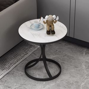 Tavolino da Caffè in Marmo di Lusso, Tavolino Laterale Minimalista Moderno con Struttura in Ferro, Multifunzionale per Soggiorno e Divano, <span class=keywords><strong>Arredamento</strong></span> per la Casa - Product Image 4