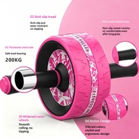 Roue d'exercice abdominale pour femmes, équipement de fitness à domicile, surface de roulement élargie antidérapante pour affiner le ventre et renforcer les muscles du tronc