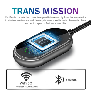 Adaptateur CarPlay sans fil pour <span class=keywords><strong>iPhone</strong></span> et Android Auto, mise à niveau 2025, WiFi 5,8 GHz, Bluetooth 5,4, Plug & Play, USB-C/USB-A/câble d'extension - Product Image 2