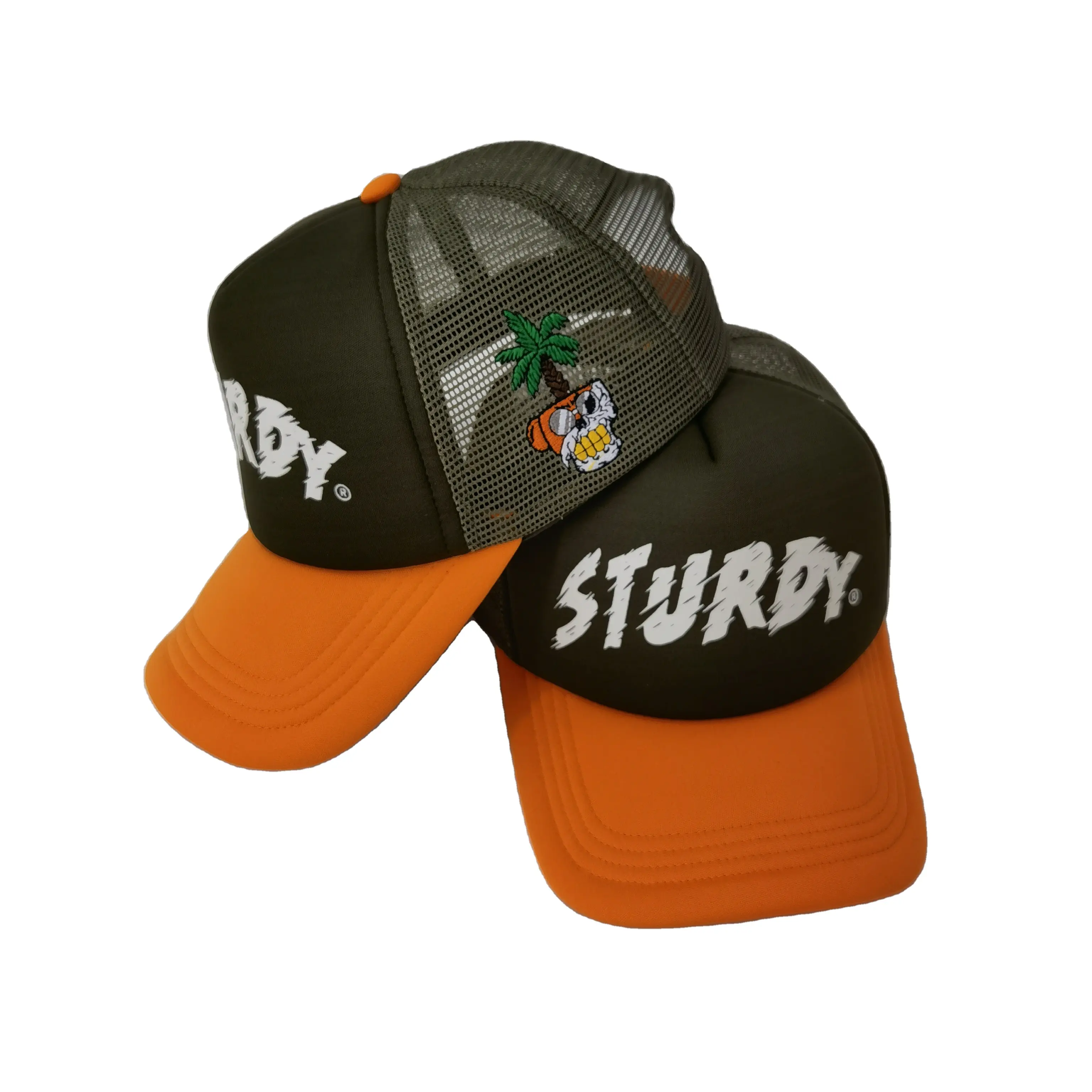 Yüksek kalite özel baskı cence lulogo logo mesh köpük aydınlık spor şapka gorras toptan şoför şapkası