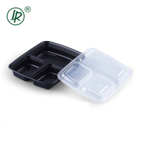 Contenants alimentaires en plastique pour micro-ondes avec couvercles, 1, 2 ou 3 compartiments, jetables, pour la préparation des repas, boîte à lunch à emporter