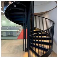 Escalier courbé intérieur haute résistance, style moderne avec marches, pour villa, résidence, projet de construction commerciale