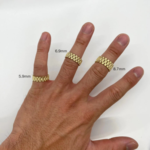 14K Vergoldeter Vintage-Bandring im Strukturierten Stil Unisex Goldring für Männer und Frauen Klassischer Langlebiger Schmuck - Product Image 5