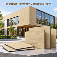 Panneau composite en aluminium à grain de bois de palissandre de 4 mm, taille personnalisée, revêtement PVDF, panneau ACM pour la décoration de façade d'entrée