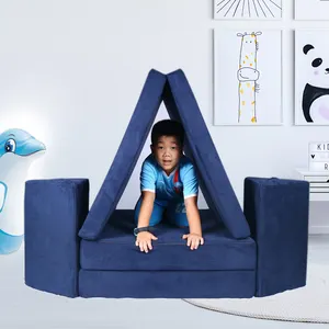 Speelbank Set Miro Suède Stof Spelen Bank Kids Couch Fabricage Kids Sofa Custom Size Foam Kids Home Meubelen Opvouwbare Bank