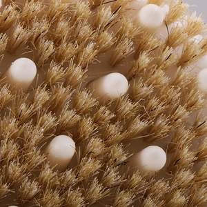 Hot Sales Natural Boar Exfoliating Bath Shower Scrubber Custom Logo <b>Round</b> Wooden Body <b>Brush</b> Dry Massage <b>Brush</b> W/ Nodules - Product Image 2