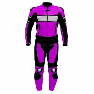 ชุดแข่งรถมอเตอร์ไซค์หนังแบบ Color Block สำหรับทุกเพศ แขนยาว กันลม - Product Image 4