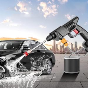 Rechargeable Wireless High-Pressure Car Wash <b>Gun</b> | Portable High-Power Lithium <b>Battery</b> Spray <b>Gun</b> for Car & Home Cleaning - Product Image 2