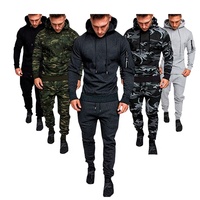 Ensemble de survêtement pour homme, 2 pièces, personnalisable avec votre logo, camouflage, pantalon de survêtement tactique pour homme musclé, automne-hiver