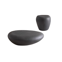 Table basse en forme de galet de style Wabi-sabi minimaliste moderne, en plastique renforcé de fibre de verre, forme irrégulière, pour la maison, les meubles d'hôtel