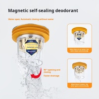 Bouchon de vidange de sol cylindrique en silicone anti-insectes et anti-débordement pour cuisine et salle de bain, avec siphon en S et désodorisant pour égout