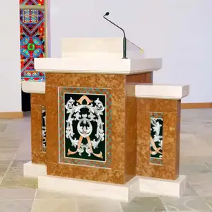 Unique Design Handcarved Religious Church Stone Holy Pulpit Table Large Marble Ambo