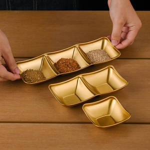 طبق توابل من الفولاذ المقاوم للصدأ الياباني 3 مقصورة صحن غمس صحن صلصات الصويا والبارشي والخل بهار صينية - Product Image 3