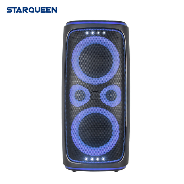 STARQUEEN New Arrival TWS BT Speaker Outdoor Party Speaker Portable Speaker Rechargeable Wooden Speaker With Dynamic Lights