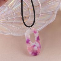 Fanyuer personnalisé Simple acétate acrylique pendentif cuir cordon collier 2024