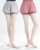 Shorts de Ballet de Cintura Alta con Volantes y Encaje, para Yoga, Baile, Anti-rozaduras, para Clases de Entrenamiento, para Mujer