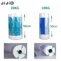 JIJID Housse de Nettoyage à Sec Jetable Transparente en Plastique pour Vêtements sur Rouleau