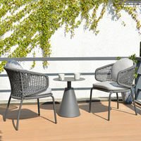 Table et chaises décontractées pour balcon, cour, jardin, en rotin, pour restaurant, hôtel, petite table et chaises
