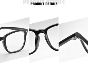 COASION, gafas graduadas transparentes Unisex, estilo clásico, patrón sólido, gafas falsas para hombres, mujeres, niñas, ventana de vidrio - Product Image 4