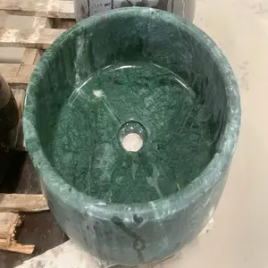 Cuenco de piedra de mármol cuadrado para baño, cuenco de piedra verde indio único, fabricante al por mayor