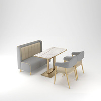 Leicht Luxuriöse Großhandels-Moderne Restaurant-Möbelsets Café Fast-Food-Sitzgruppen Sofa Metall-Esstische