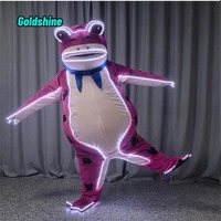 Costume de Mascotte LED Dragon Year God Wealth en Forme de Poupée de Dessin Animé pour Spectacles, Halloween, Noël, la Saint-Valentin et le Nouvel An