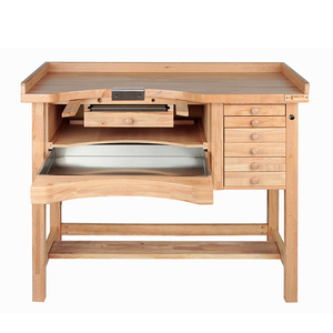 Durston Superior Jeweller’s <b>Bench</b> Hardwood Professional Jewelers Workbench with Pull-Out Soldering Board, Arm Rests & 7 Drawers - Product Image 5