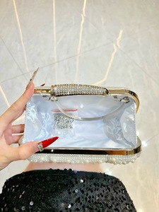 Cross-border European American Women's Polyester <b>Clutch</b> Bag Daily Use Small Capacity Pearl Beaded European American Tanjing - Product Image 3