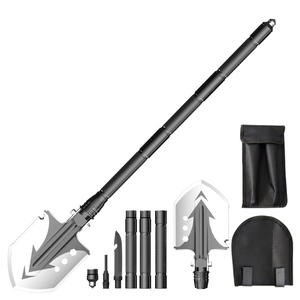 Pelle pliante multifonctionnelle d'extérieur D14-10-5 noire, lame de 13 1/2 pouces en acier au manganèse, alliage d'aluminium, outil de survie pour le camping - Product Image 2