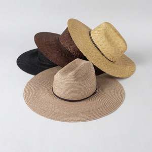 New Arrival Fashion Trendy Casual Straw Fedora <b>Hat</b> Outdoor Sunshade Jazz <b>Hat</b> with <b>Floppy</b> Strap Spring Summer Wide Brim <b>Sun</b> <b>Hat</b> - Product Image 1