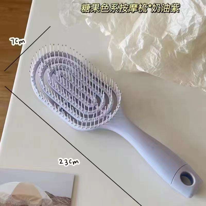 หวีแปรงขนแบบประกบหลัง Macaron - สีม่วง