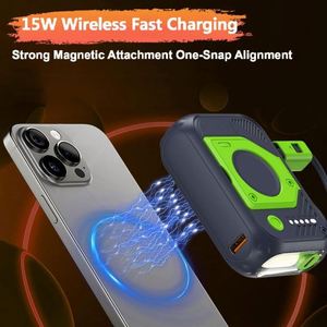 Mini batterie externe magnétique 10000mAh avec câble intégré, charge rapide, batterie portable compacte, cadeau, logo personnalisé, type-C, polymère lithium - Product Image 4